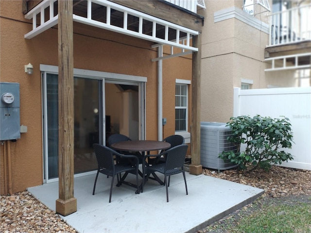 view of patio / terrace featuring central air condition unit