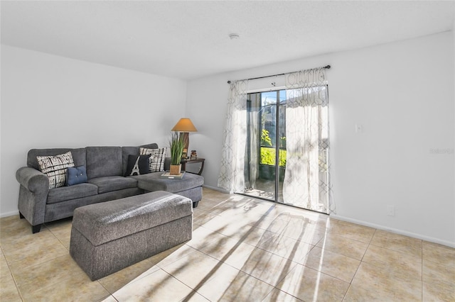 view of tiled living room