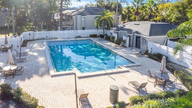 view of pool featuring a patio