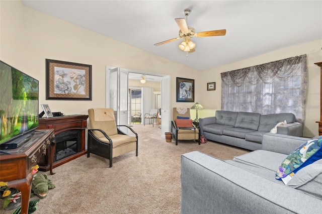 5846 Greenbriar Ct, Zephyrhills, FL 33542 - living room featuring ceiling fan and carpet