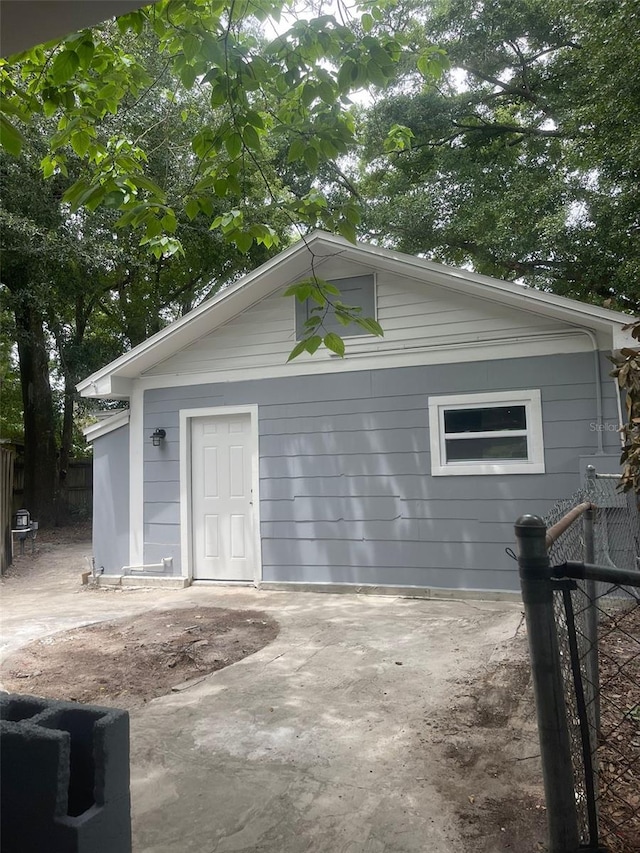 view of garage