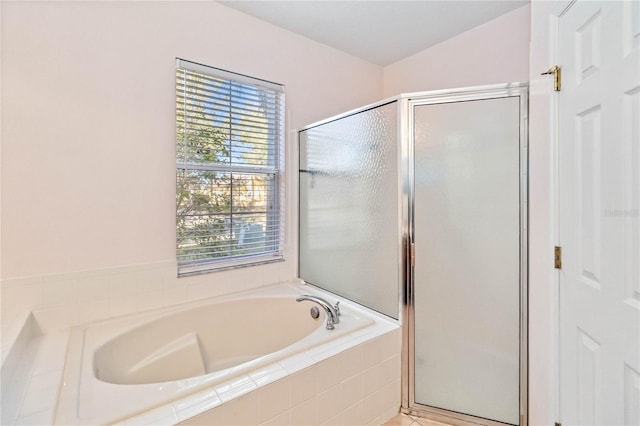 bathroom with independent shower and bath