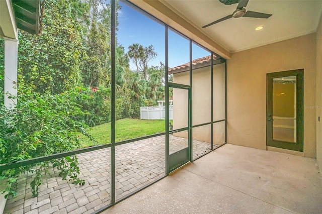 1233 Aquila Loop, Celebration, FL 34747 - unfurnished sunroom featuring ceiling fan