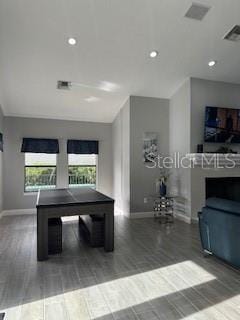 interior space featuring dark hardwood / wood-style flooring