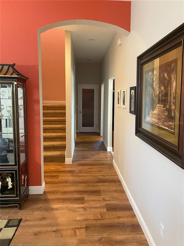 hallway featuring hardwood / wood-style floors