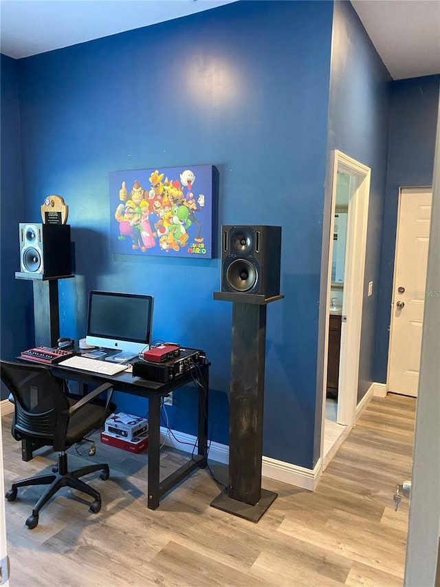 office featuring hardwood / wood-style floors