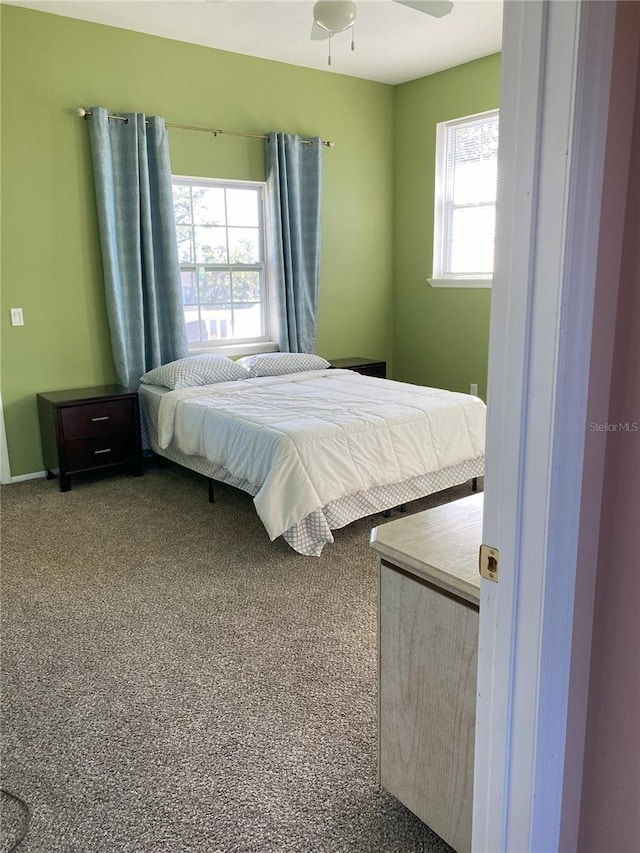 bedroom featuring ceiling fan