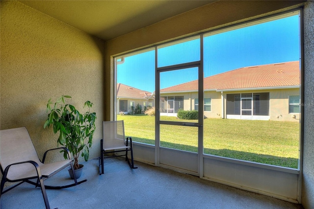 view of unfurnished sunroom