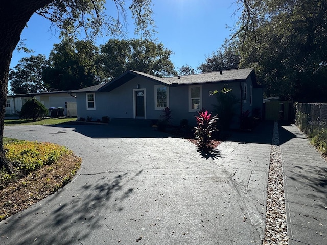 view of single story home