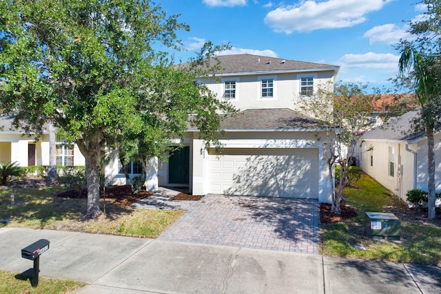 view of property featuring a garage