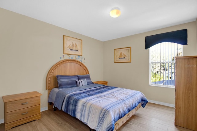 bedroom featuring light hardwood / wood-style flooring