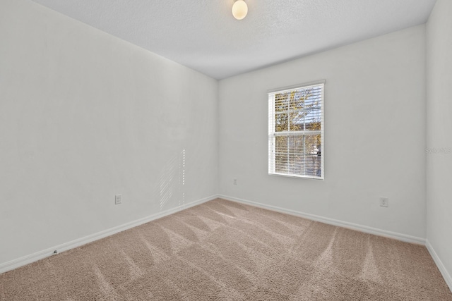 carpeted empty room with a textured ceiling