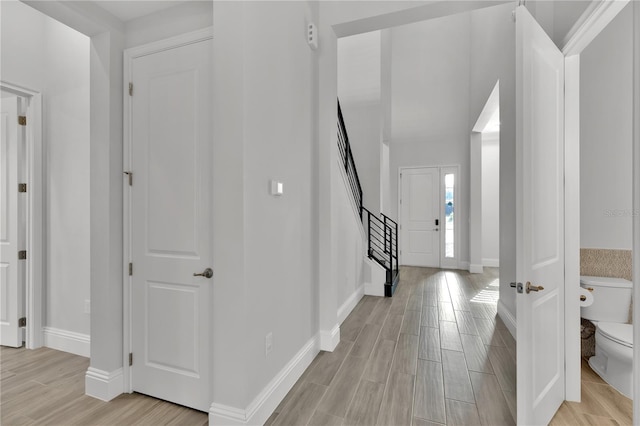 entryway featuring light hardwood / wood-style flooring