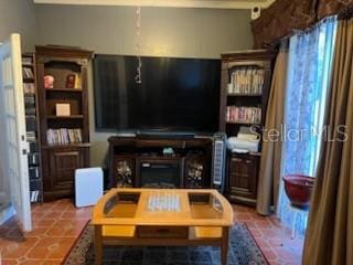 view of tiled living room