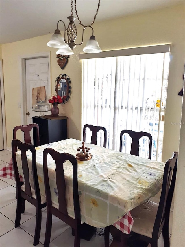 dining room with light tile patterned floors