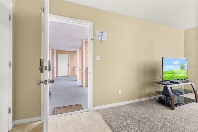 interior space featuring light tile patterned floors