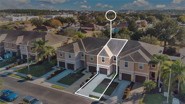 1336 Chelsea Dr, Davenport, FL 33897 - aerial perspective of suburban area featuring property boundaries highlighted