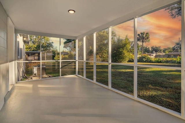 view of unfurnished sunroom