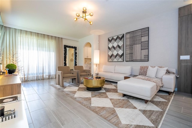 living room featuring light hardwood / wood-style flooring