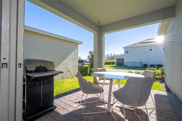 view of patio featuring area for grilling