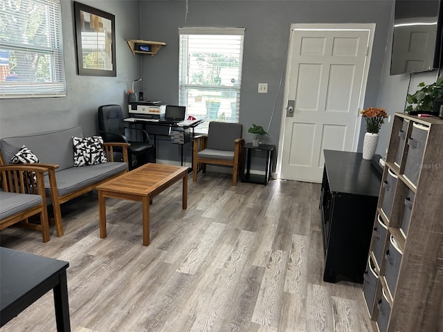 office featuring hardwood / wood-style floors