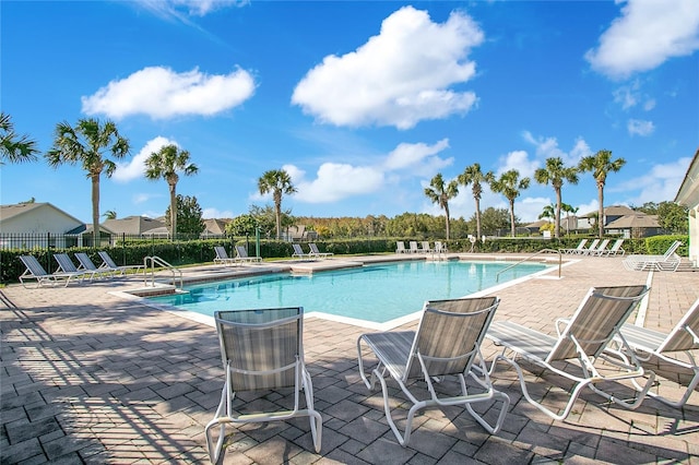 view of pool with a patio area