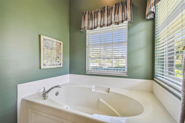 bathroom with a tub