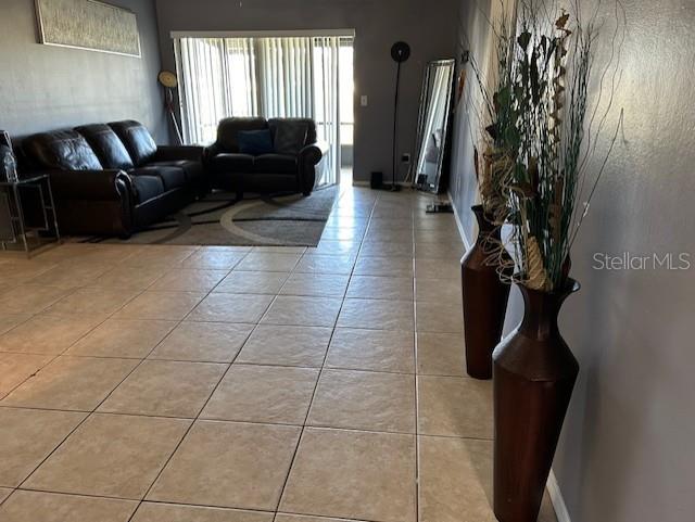 view of tiled living room