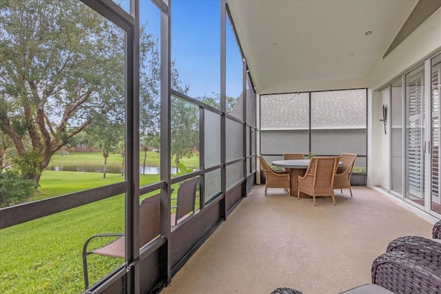 view of sunroom