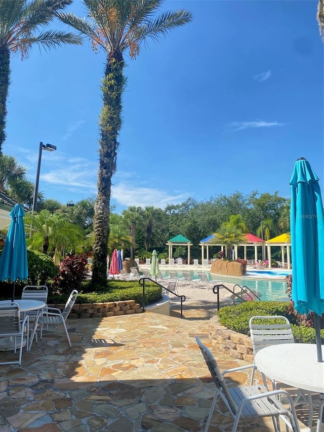 view of patio with a community pool