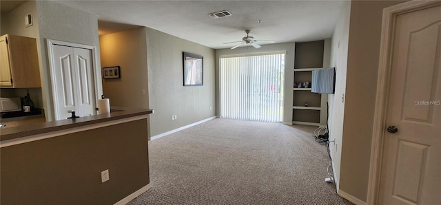 hallway featuring carpet floors