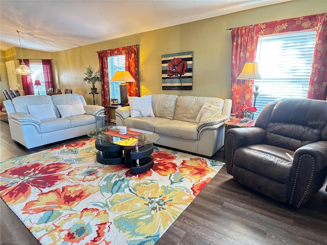 living room featuring hardwood / wood-style flooring