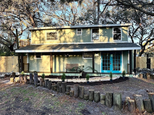 view of front of house with french doors