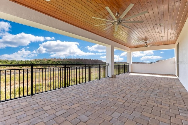 view of patio / terrace with a ceiling fan