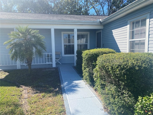 property entrance with a porch