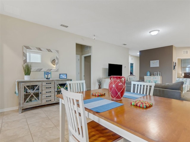 view of tiled dining area