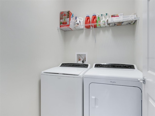 laundry room featuring washer and dryer