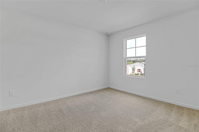 unfurnished room featuring carpet and a textured ceiling