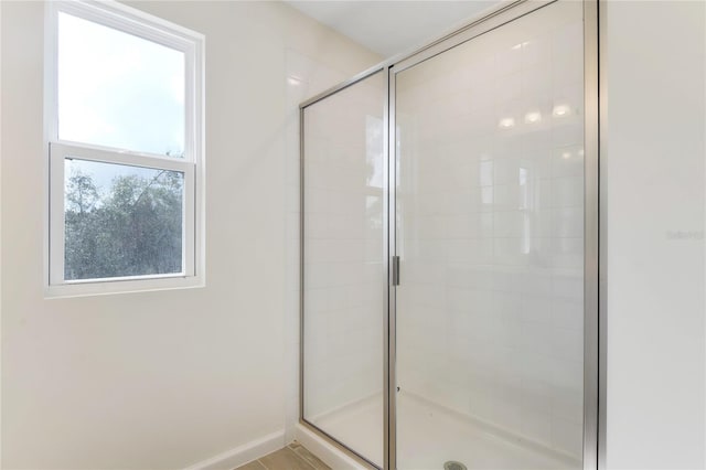 bathroom featuring walk in shower