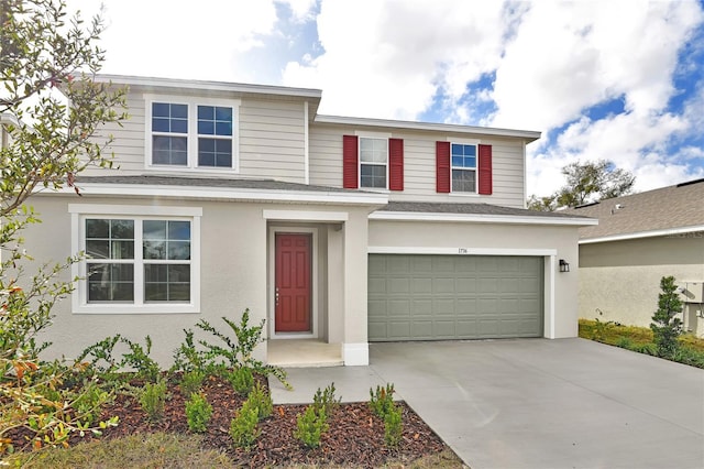 front of property featuring a garage