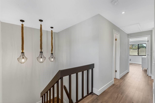 hallway featuring hardwood / wood-style floors