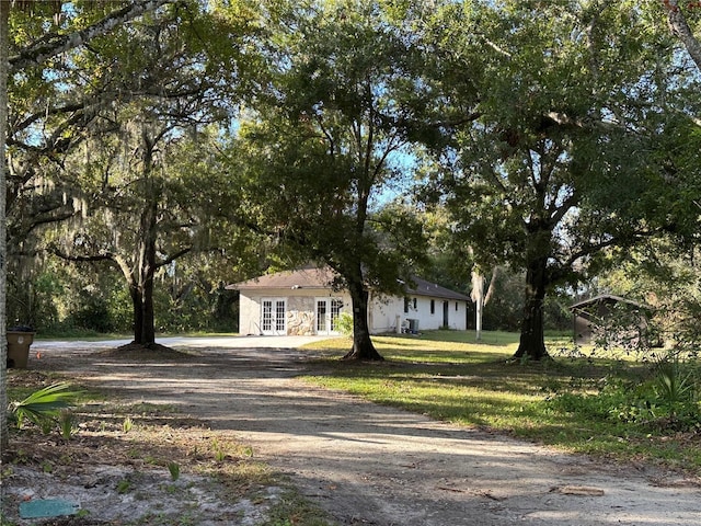 view of front facade with french doors