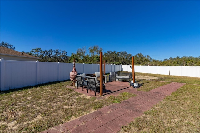 view of yard with a patio area