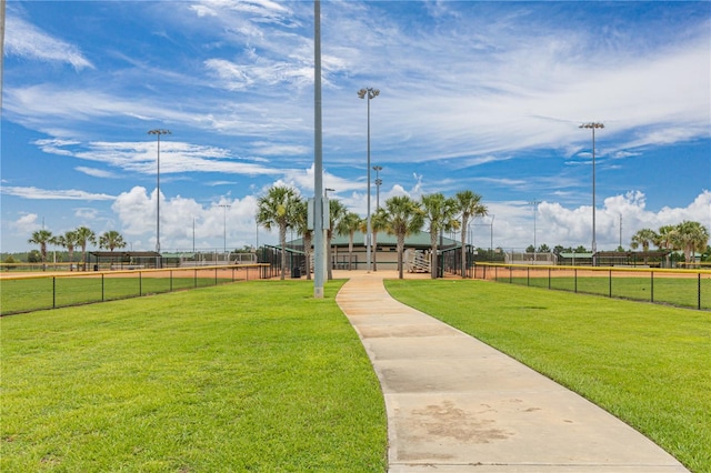 view of community with a lawn