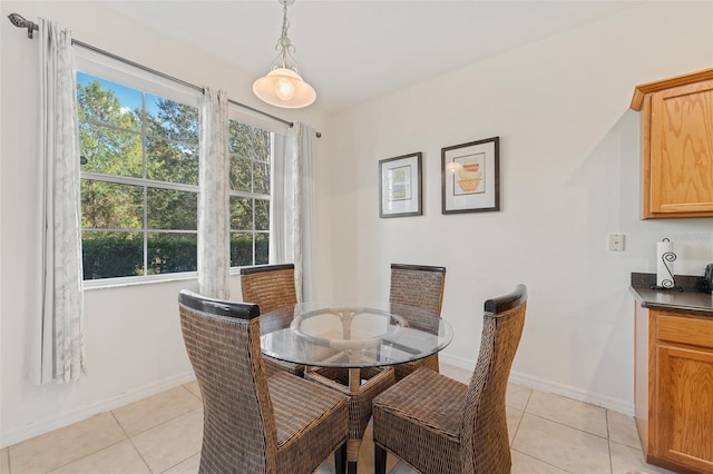 view of tiled dining room