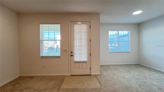 view of carpeted entryway