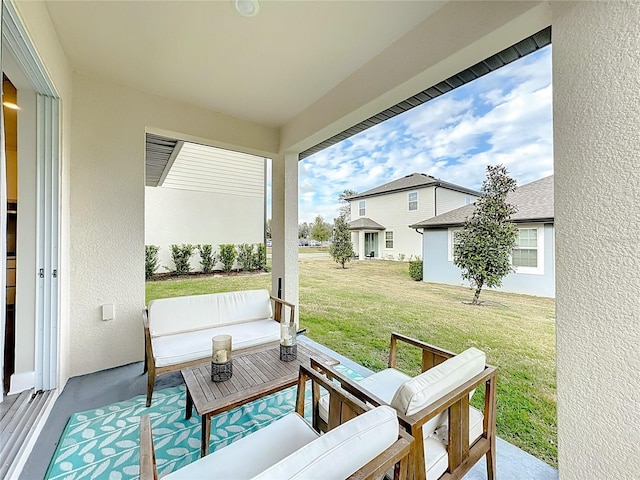 view of patio featuring an outdoor living space