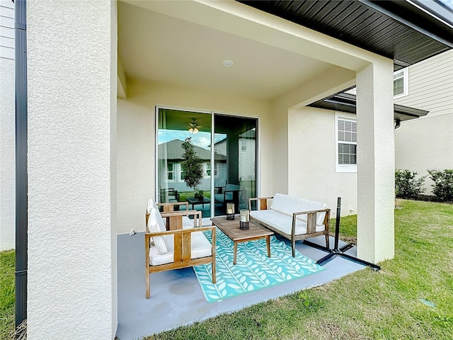 view of patio featuring outdoor lounge area