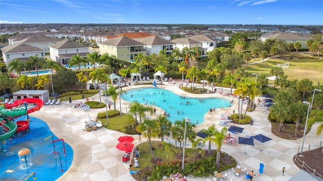 7959 Delwin Ln, Kissimmee, FL 34747 - aerial view of residential area with a pool area