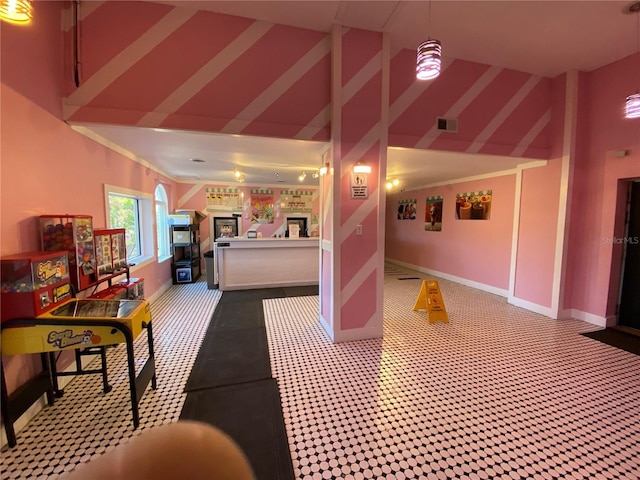 467 La Mirage St, Davenport, FL 33897 - reception with a towering ceiling and a fireplace